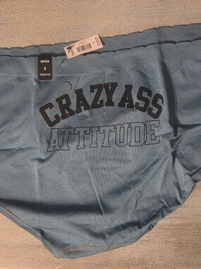 Torrid Blue "Crazy Ass Attitude" Hipster Panties Plus Size 4 NWT
